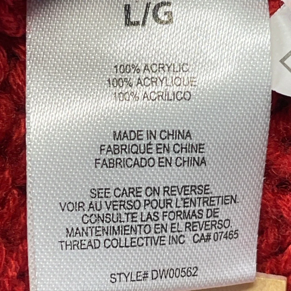 Hotel Doggy Cable Knit Dog Sweater Large Red Turtleneck